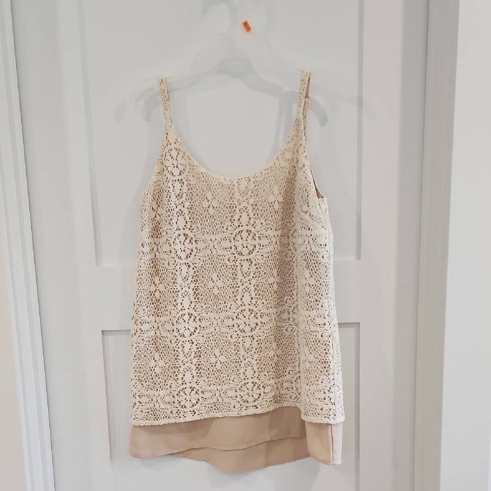 CAbi Cream Lace Women's Top